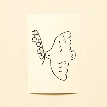 ㉒「鳥と花　スズラン」ポストカード同柄3枚セット　絵葉書 メッセージカード イラスト　送料無料