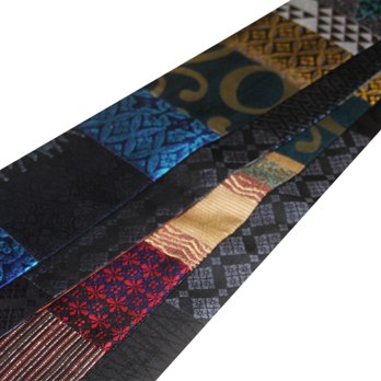【一点物】正絹・西陣織士の創作パッチワーク角帯｜自社製「見本裂」