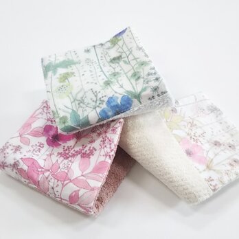 ハーフハンカチ  パイル×リバティガーゼ Irma ３枚組