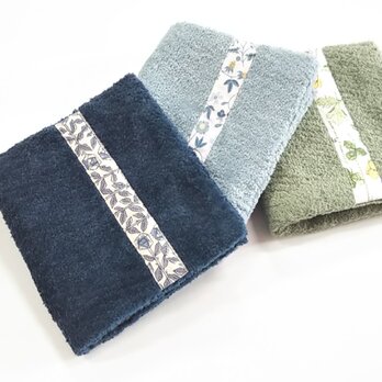 ハーフハンカチ  パイル×リバティ ② ３枚組