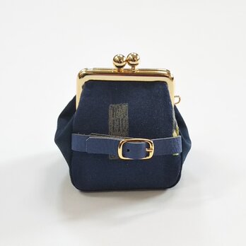 ミニサイズのがまぐち 窓越しの住人 ネイビー／Ｇ