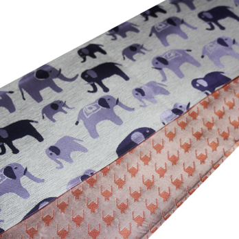 正絹リバーシブル半幅帯｜「悠久の象」×「波乗り千鳥」