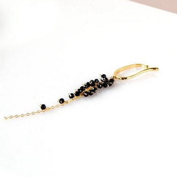 漆黒の雫 ― Black Spinel Ear Cuff 14kgf