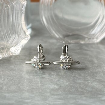 Y1228-ヴィンテージイヤリング U.S.A. 1950-60's Silver Tone Space Age Saturn