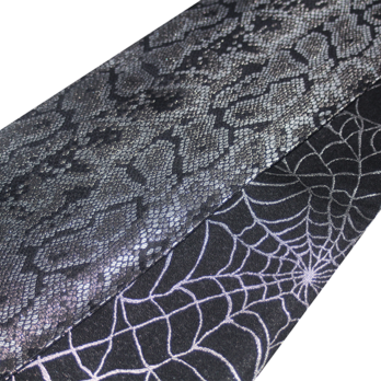 正絹リバーシブル半幅帯｜「パイソン」×「蜘蛛の巣」