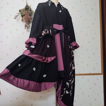 着物リメイク　南無阿弥陀仏ワンピース　-拝啓黄泉行きの君へ-