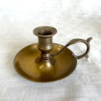 キャンドルホルダー トレー付き 指かけあり 真鍮製 蝋燭立て 燭台 19otd1