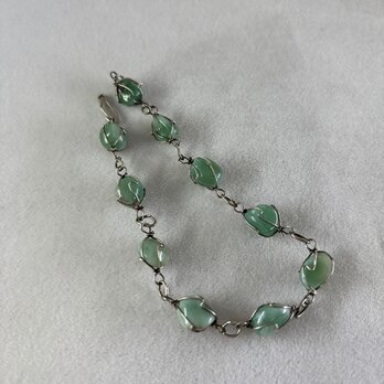 ブレスレット グリーンストーン ワイヤー 緑色石 19acj4