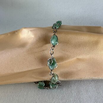 ブレスレット グリーンストーン ワイヤー 緑色石 19acj4