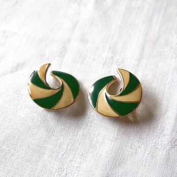 ニナリッチ イヤリング（グリーン） 渦巻 ヴィンテージアクセ 12ACay5-3
