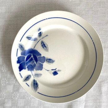大皿 プレート サンタマン Moulin des Loups et Hamage 青い花 ステンシル 19twd31