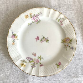 Limoges ベルナルド 金縁 優しい花柄のケーキ皿 12twba5