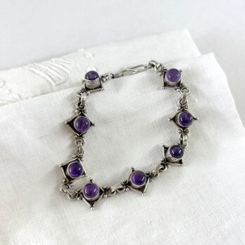 ブレスレット シルバー×ストーン アメジスト カラーストーン 19acj2
