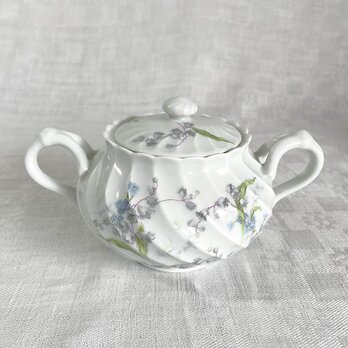 シュガーポット リモージュアビランド すずらん・勿忘草 Limoges 12TWdt27-5