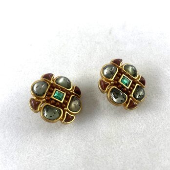 イヤリング ガラス飾り スモークカラー 19acd39-2