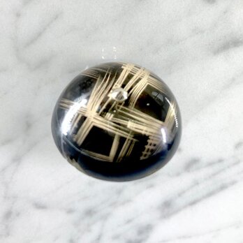 ファッションリング 半球体黒地金メッシュ ユニセックス サイズ17号～ 12ACch17-3