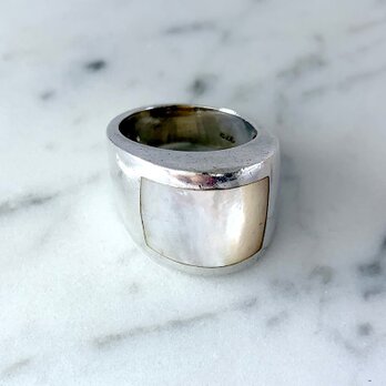 リング シルバー925 シェル 白蝶貝 ユニセックス 12ACci5-2