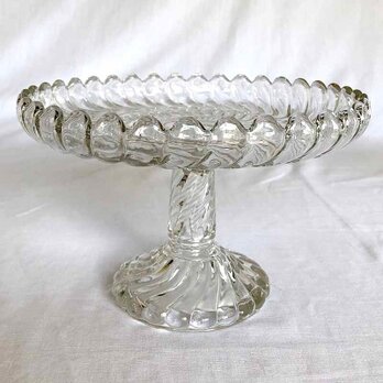 ガラスのフルーツスタンド コンポティエ ケーキ台（らせん） 11TWl12