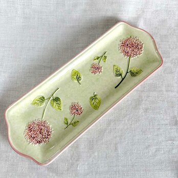 ケーキ皿 バルボティーヌアジサイ レクタングル 長皿 エンボス 12TWdz11