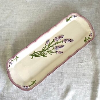 ケーキ長皿 パープル ラベンダー レクタングル プレート 12OTde8