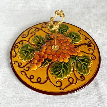 チーズプレート ケーキ皿 ぶどう柄取っ手付き ぶどう柄バルボティーヌ オードブル・プチガトーに 12twdz10