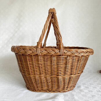 パニエ フランスブロカント　バスケット 大型お買い物かご　ドライフラワー　12otm33