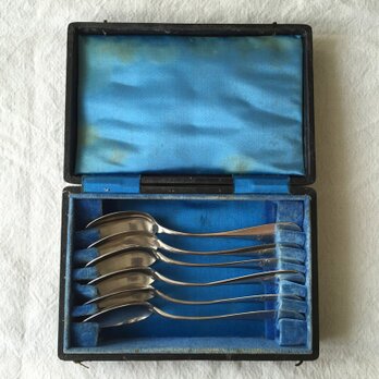 銀製 ティースプーン6本セット　シルバースプーン （オリジナルケース入り）14TWe3