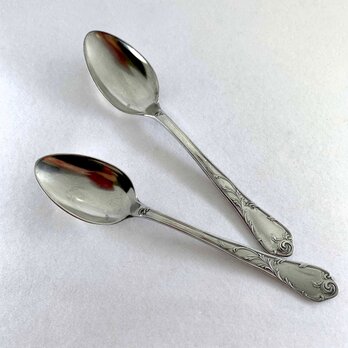 スプーン デザート シルバープレート 植物柄 2本セット　12TWbs46