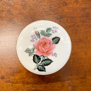 ボンボニエール ボタニカル調バラ 陶器の小物入れ 12otbo24