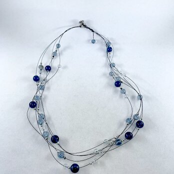 ネックレス ワイヤービーズネックレス 丸玉ビーズ 12acdn14