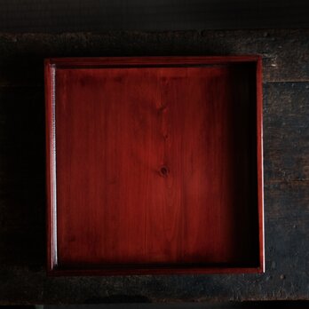 深く美しい色味◆伊勢漆器　胡桃足膳　角盆　古物　古民家　骨董・antiques　明治〜昭和初期　i2