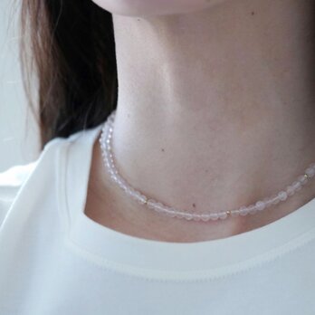 K14GF ローズクォーツネックレス チョーカー 40cm 35cm アジャスター