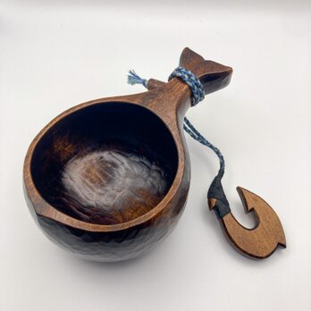 クジラなククサ｜拭き漆仕上げ｜サクラ｜約140cc