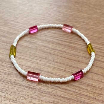 ピンクイエロー トルマリン ブレスレット