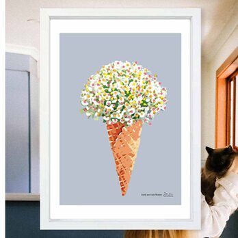 元気な小花　花　送料無料 　どうせなら楽しいポスター　イラスト　ポスター　アートポスター　アート/sei検索新着順　3994