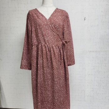 小紋リメイ　カシュクールワンピース