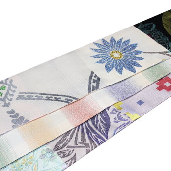 【一点物】正絹・西陣織士の創作パッチワーク角帯｜自社製「見本裂」