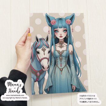 《干支 午：共に駆ける存在》☘️A4 ポスター 私と馬  オラクルカード風 開運 イラスト アート