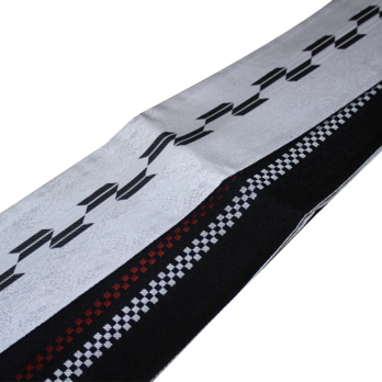 正絹リバーシブル角帯｜「矢羽根」×「赤ライン・チェック」