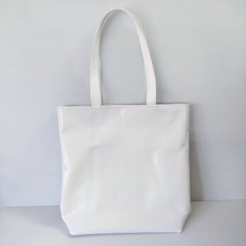 ◇新作◇本革トートバッグ◇本革◇ハンドメイド◇受注製作◇Lサイズ◇マグネットタイプ◇ホワイト◇
