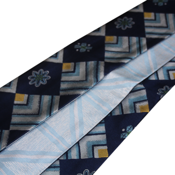 正絹リバーシブル角帯｜「幾何学台形」×「放射三角」