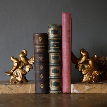 ブックエンド　鳥　大理石　フランスアンティーク　アンティークのある暮らし　ブロカント