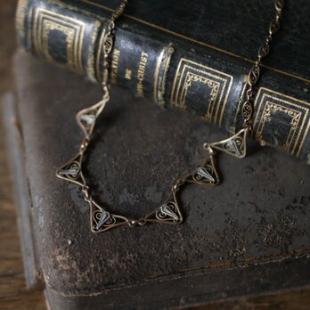 フィリグリーネックレス　アンティークアクセサリー　フランスアンティーク　アンティークのある暮らし