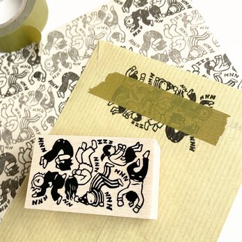 テープと使うはんこ　雑魚寝