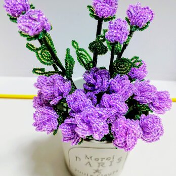 ビーズフラワーむらさきのミニバラ