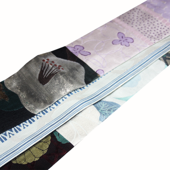 【一点物】正絹・西陣織士の創作パッチワーク角帯｜自社製「見本裂」