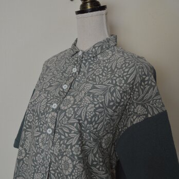 「バイカラー＊小衿シャツ」