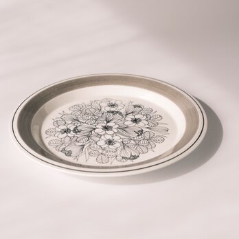 ARABIA Krokus plate アラビア クロッカス 20cmプレート グレーリム①