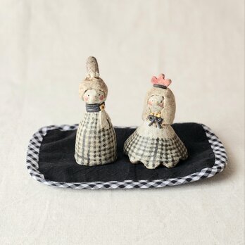 ギンガムチェックのおひなさま