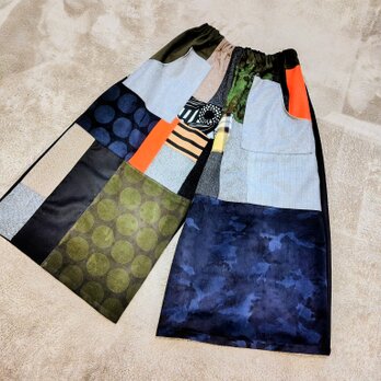 ウールパッチワークガウチョパンツ4